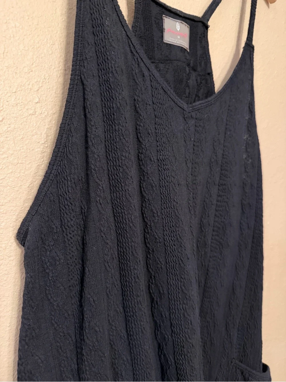 Free People Movement Black Hot Shot Cable Onesie